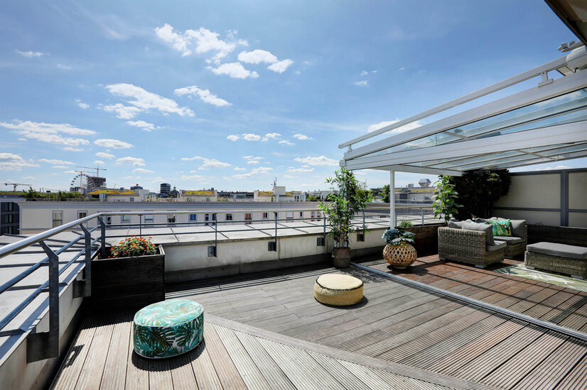 Ca. 75 m² Dachterrasse mit Alpenblick